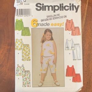 Simplicity Kids' Pattern with Floral and Solid Designs